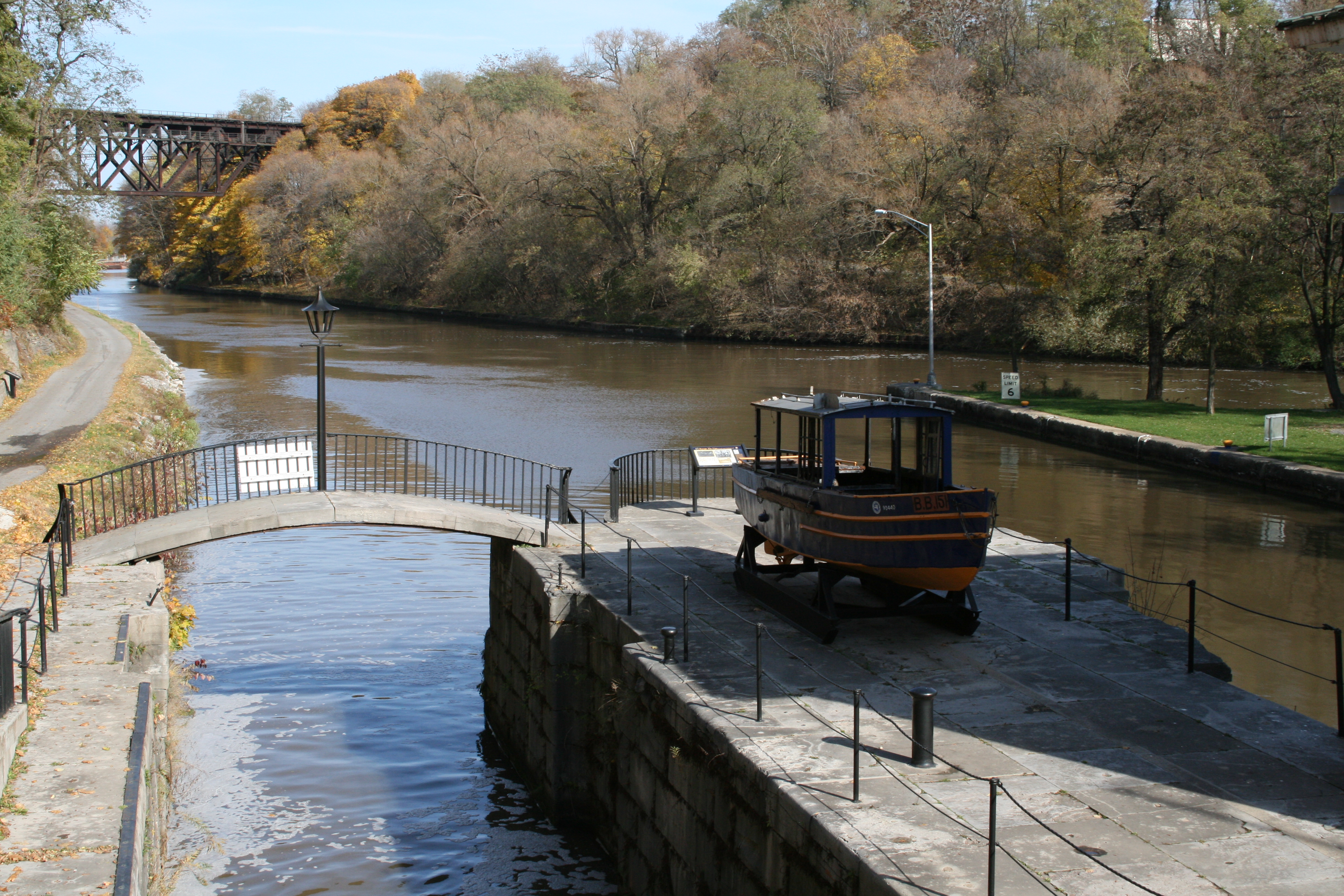 Erie Canal Locks and Downtown Lockport NY